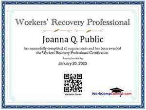 workers compensation professional certification.